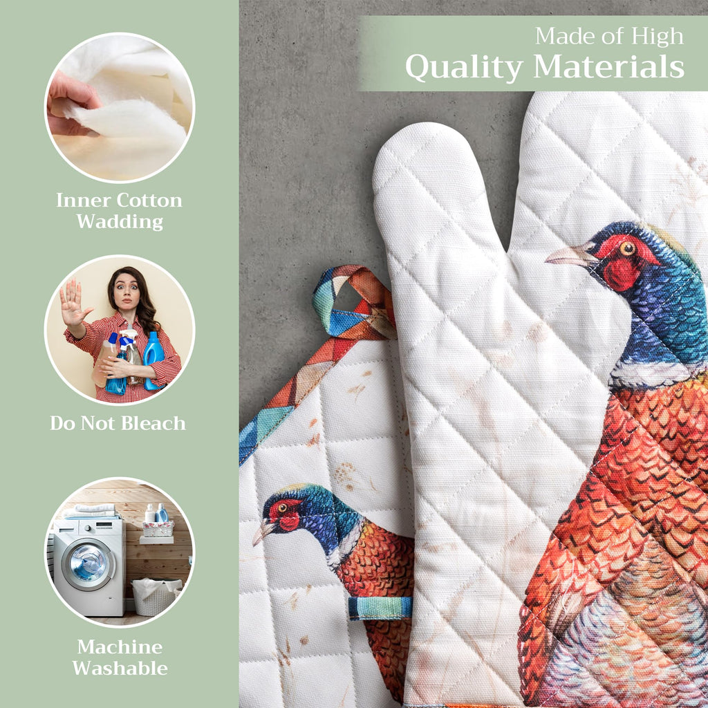 Faisan D'Automne Oven Mitts + Pot Holders