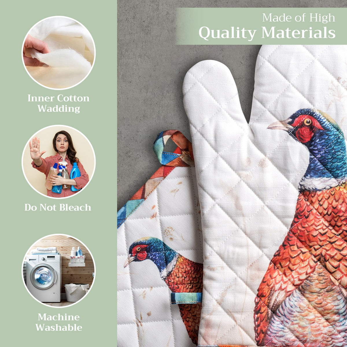 Faisan D'Automne Oven Mitts + Pot Holders