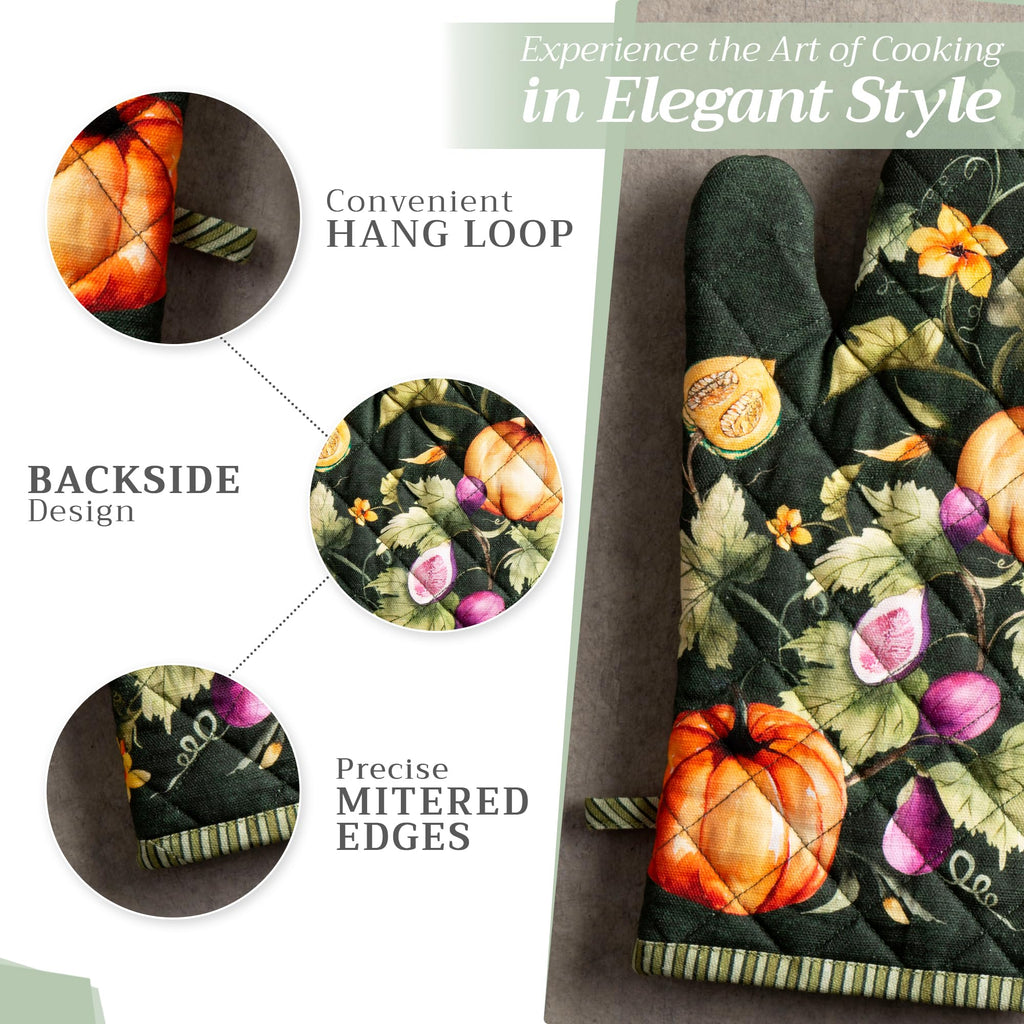 Pumpkin Garden Oven Mitts + Pot Holders