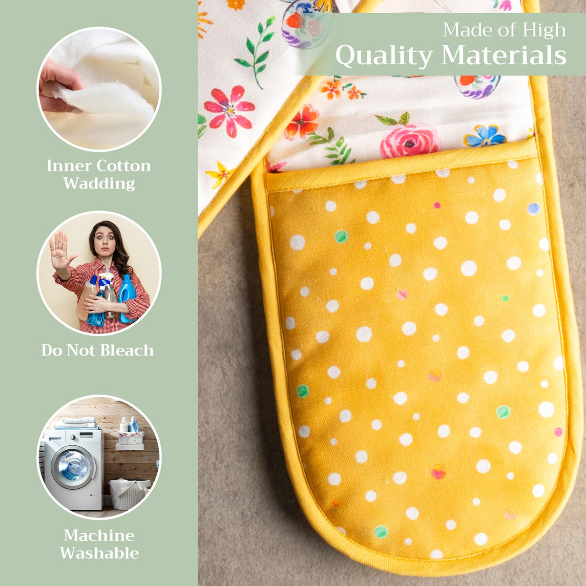 Happy Florals Double Oven Mitts