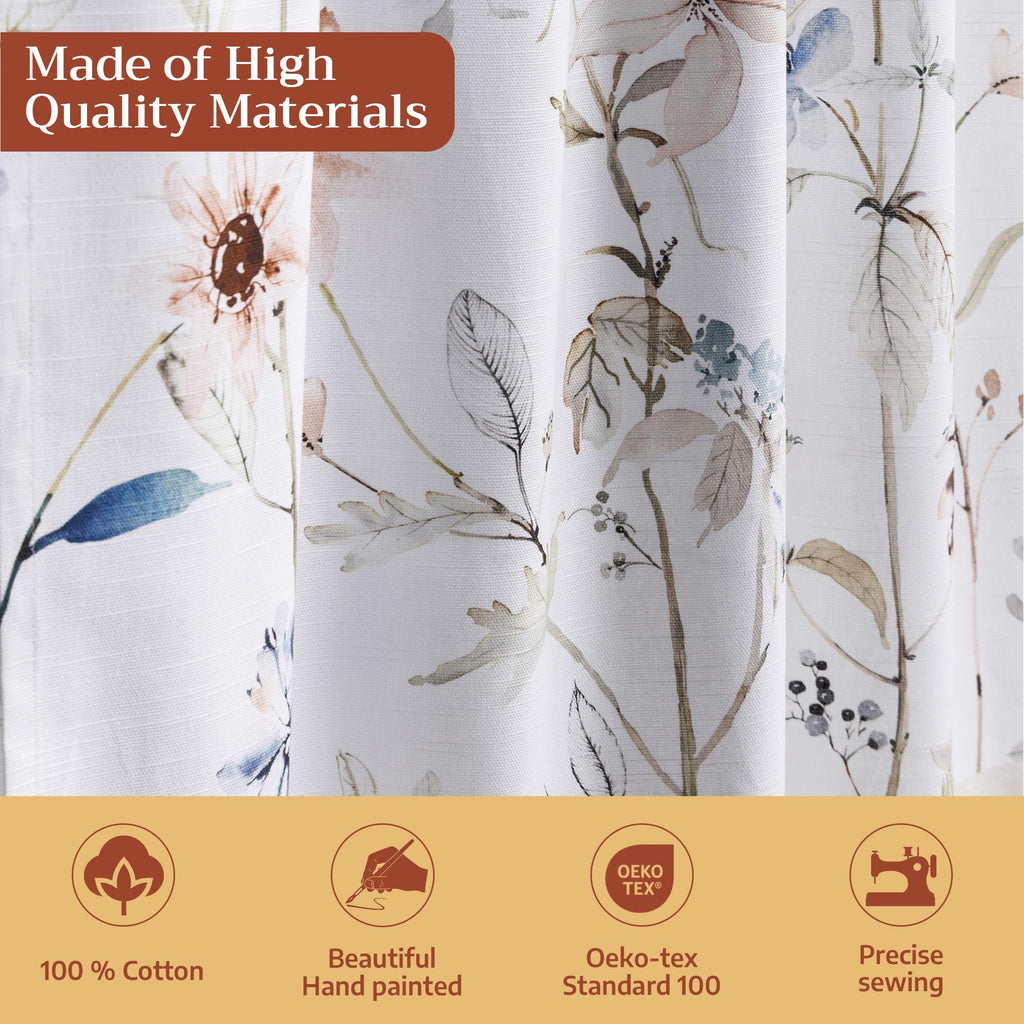 Ice Florals Kitchen Curtains