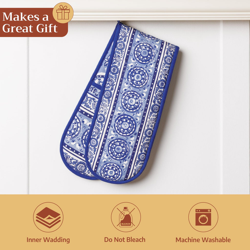 Melodie Bleue Double Oven Mitts