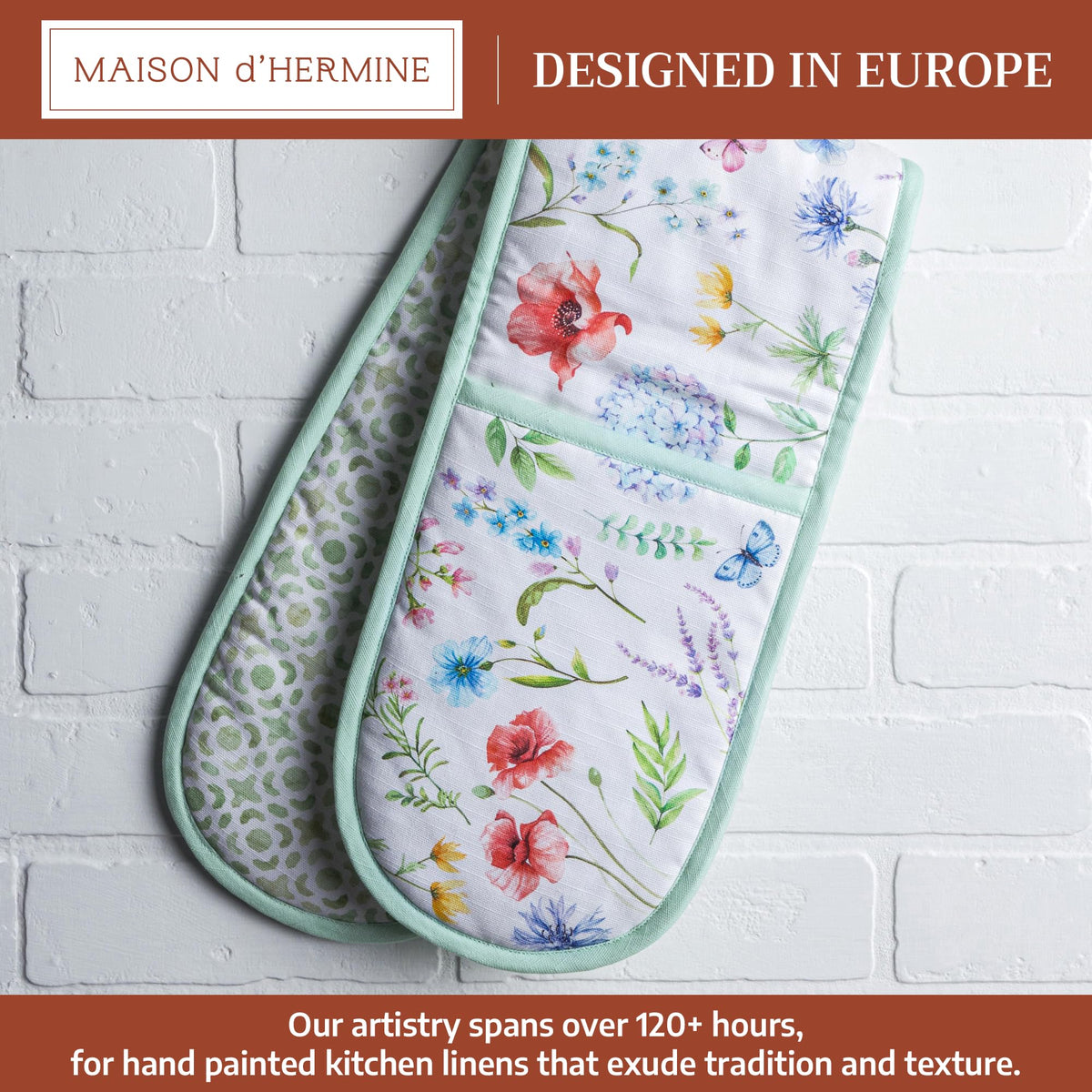 Just Floral Double Oven Mitts