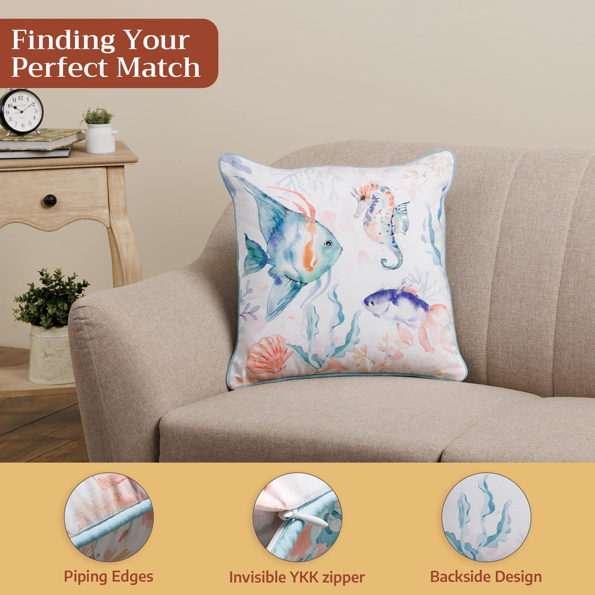 Sealife Throw Pillow Covers