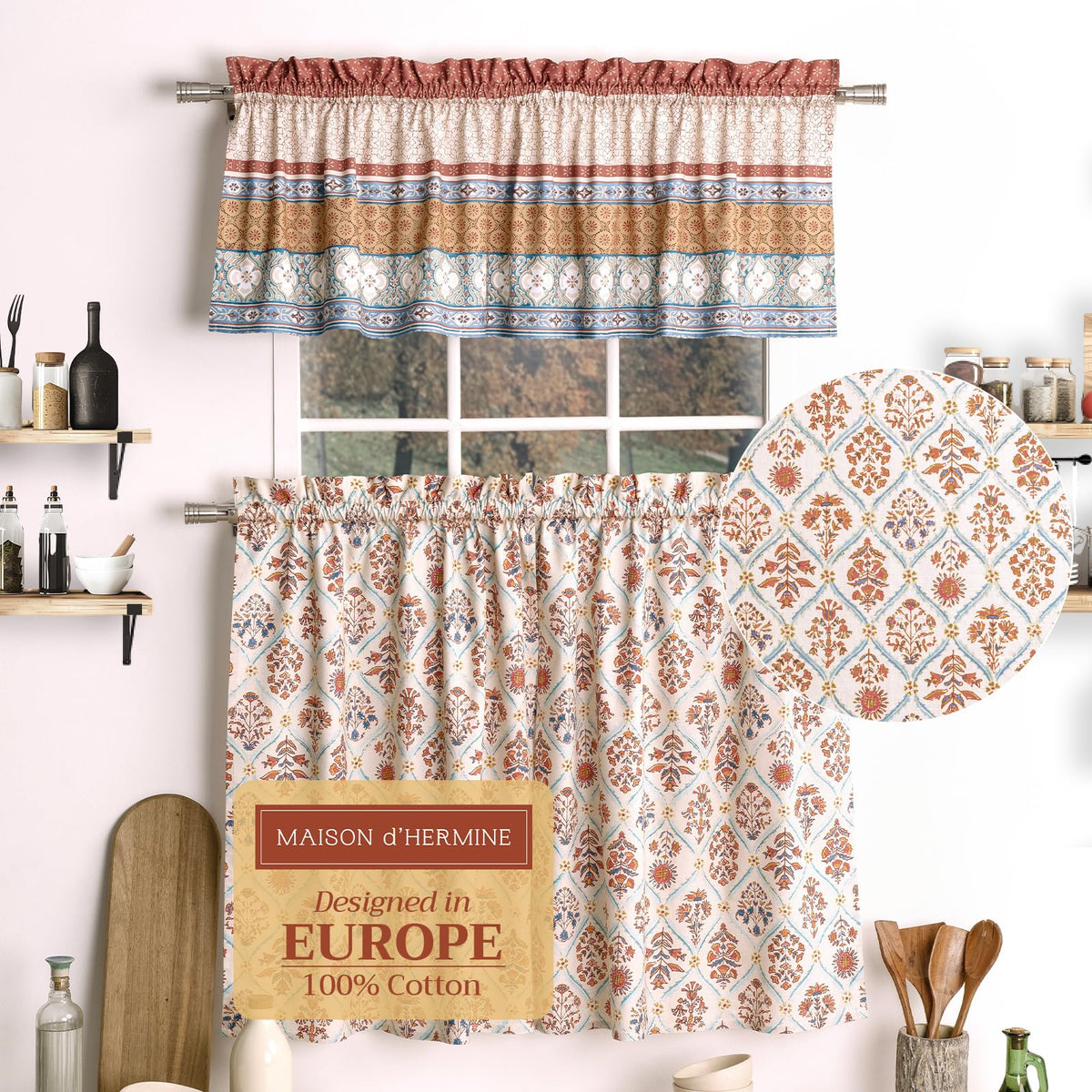 Romane Kitchen Curtains