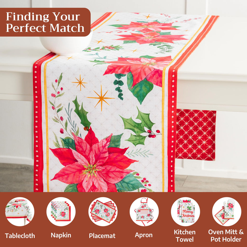 Poinsettia Christmas Table Runners