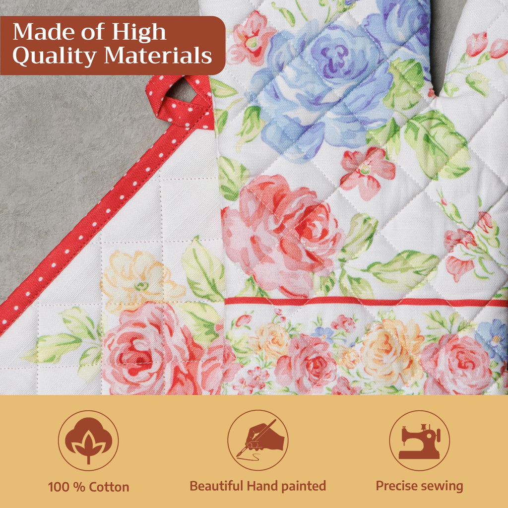 Vintage Floral Oven Mitts + Pot Holders