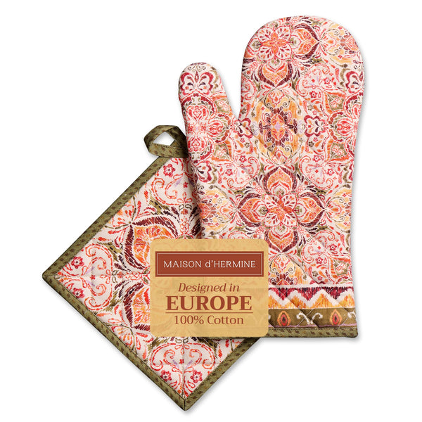 Damask Oven Mitts + Pot Holders