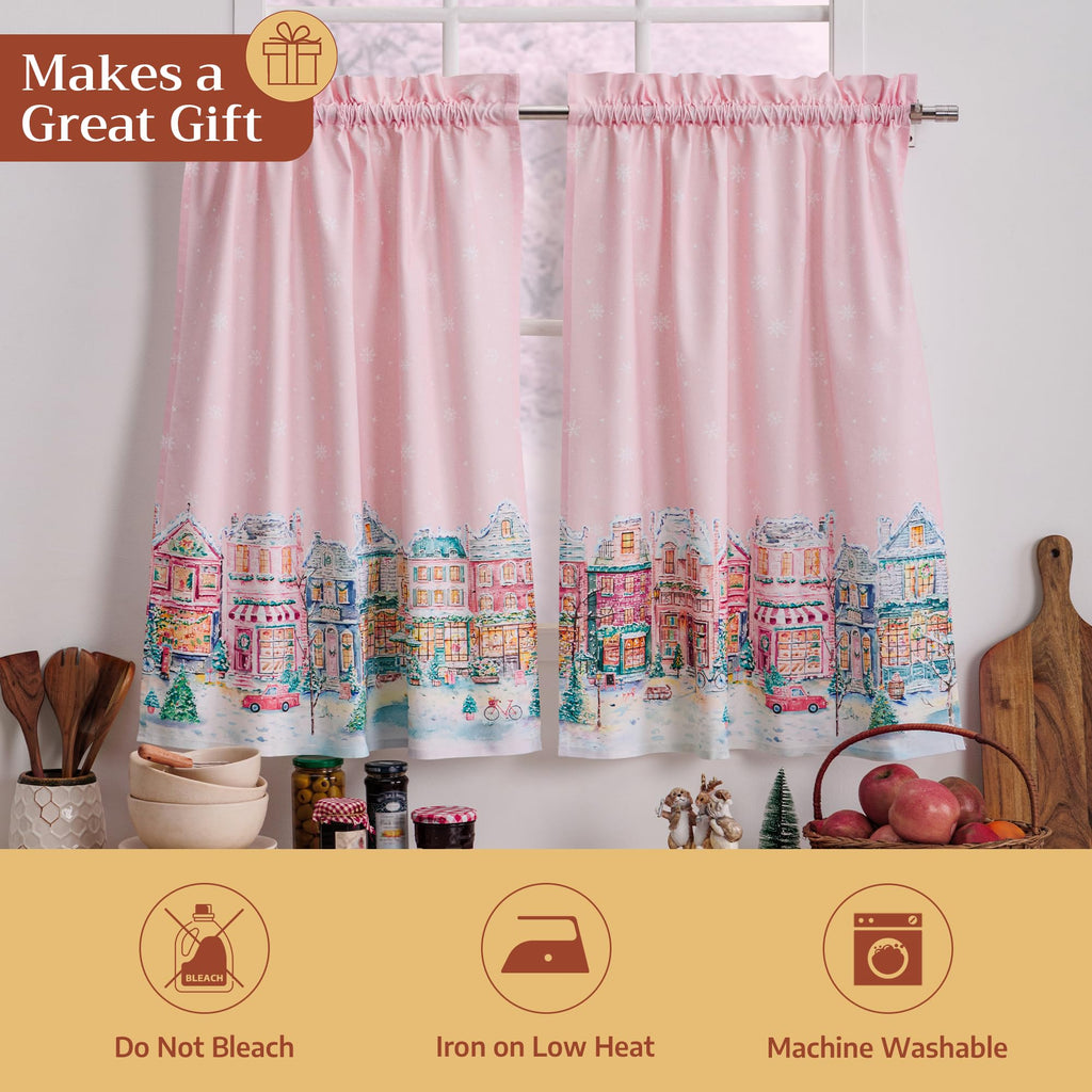 Christmas Market Kitchen Curtains