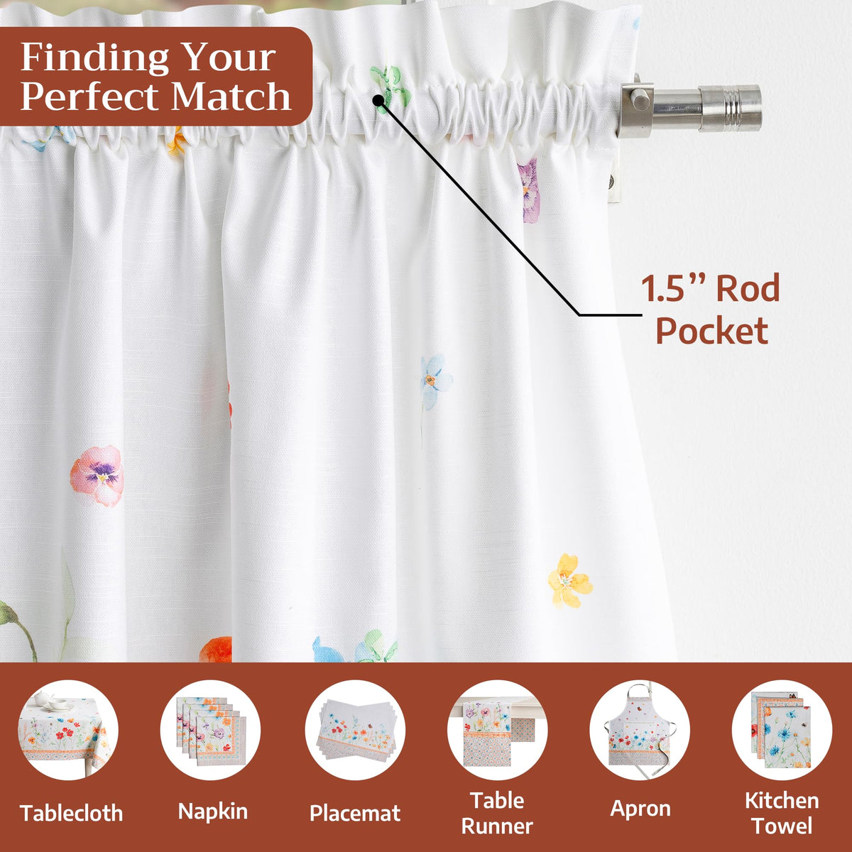 Summer Whisper Kitchen Curtains