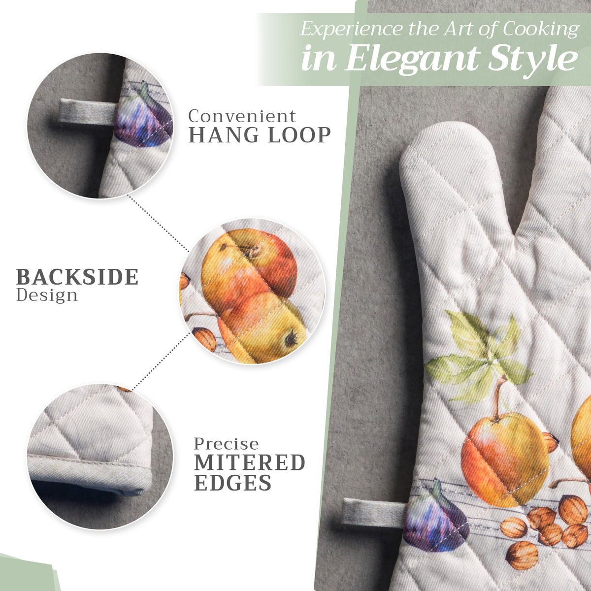 Fruit D'Hiver Oven Mitts + Pot Holders