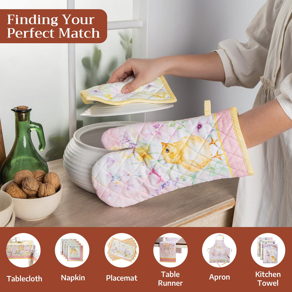 Easter Zest Oven Mitts + Pot Holders