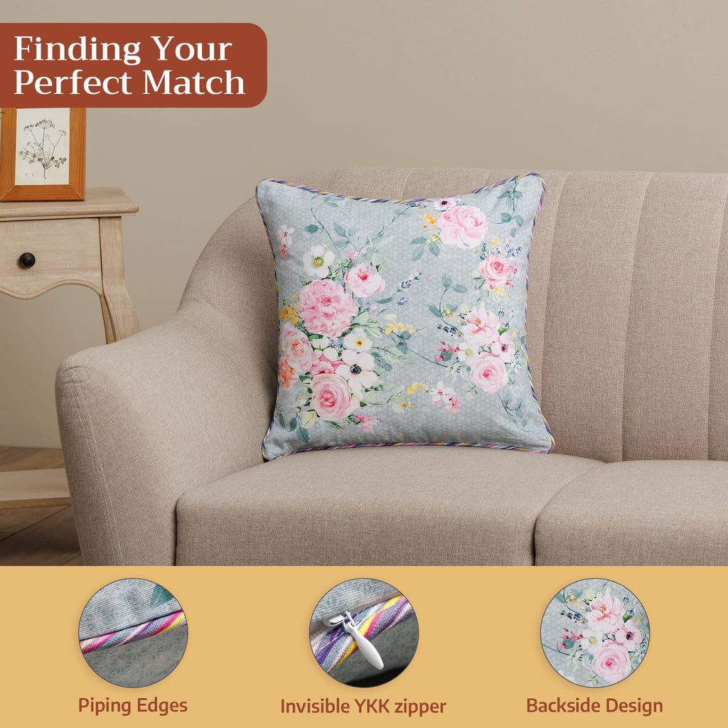 Sweet Rose Lavender Throw Pillow Covers
