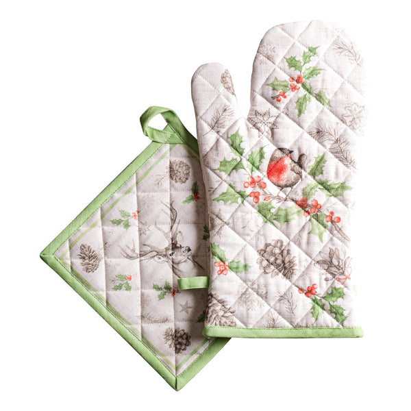 Christmas Dew Oven Mitts + Pot Holders