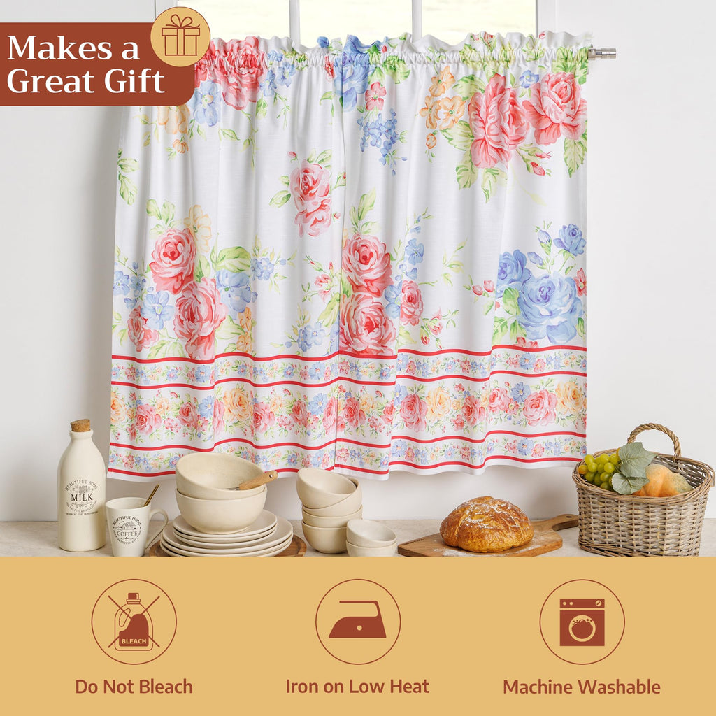 Vintage Floral Kitchen Curtains