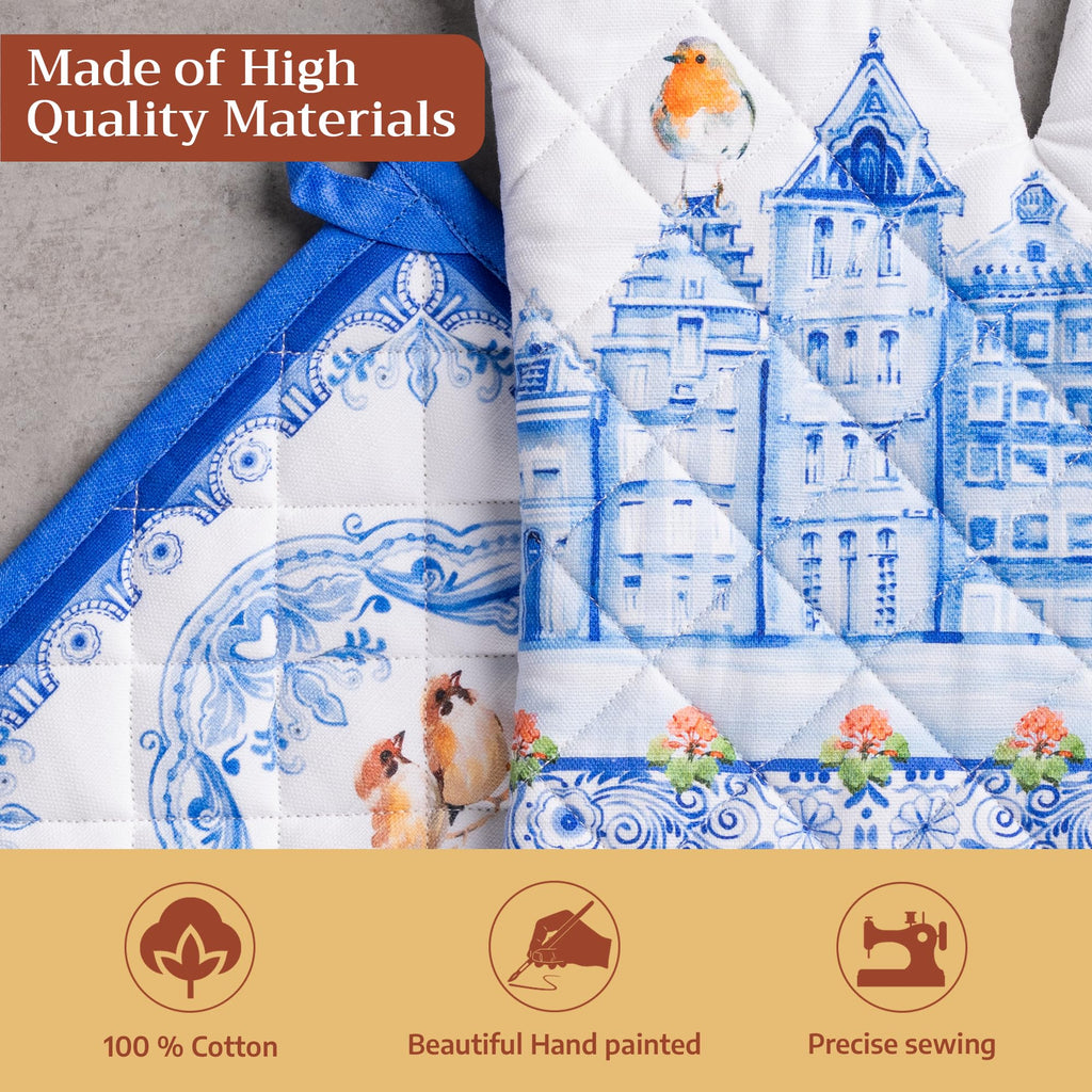 Amsterdam Canals Oven Mitts + Pot Holders