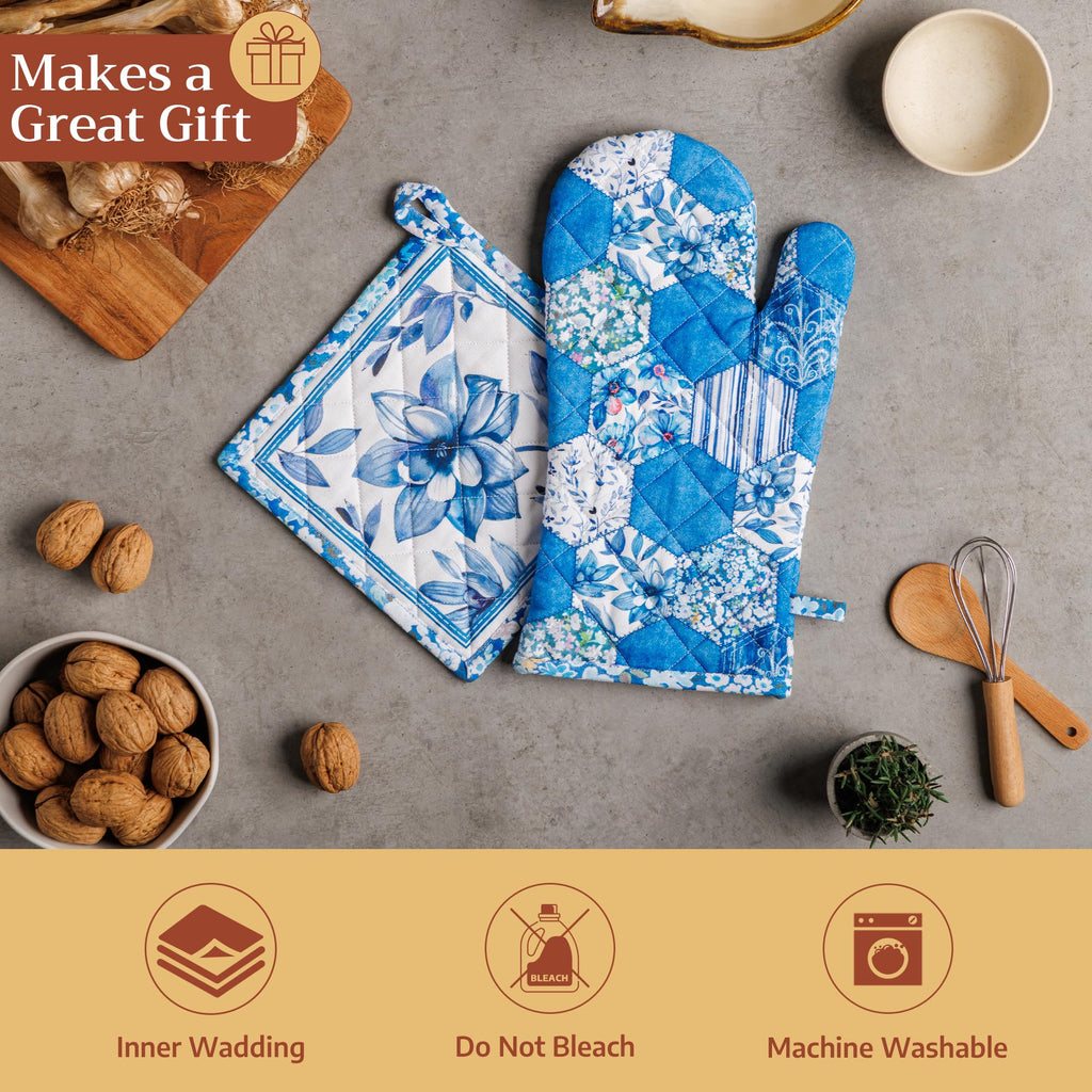 Summer Blues Oven Mitts