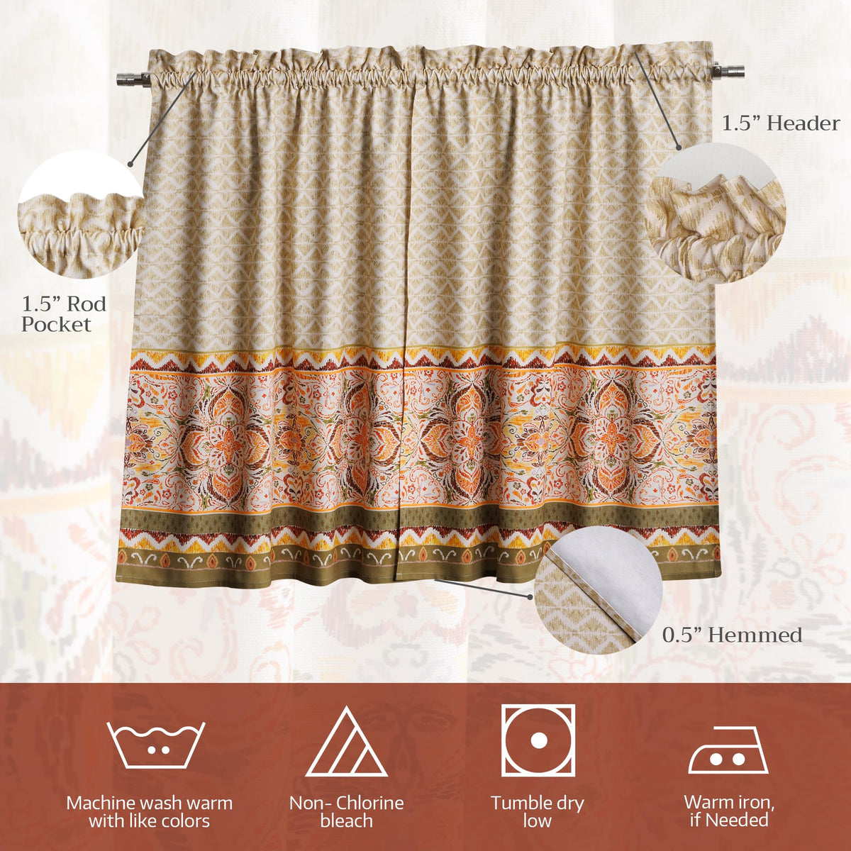 Damask Kitchen Curtains