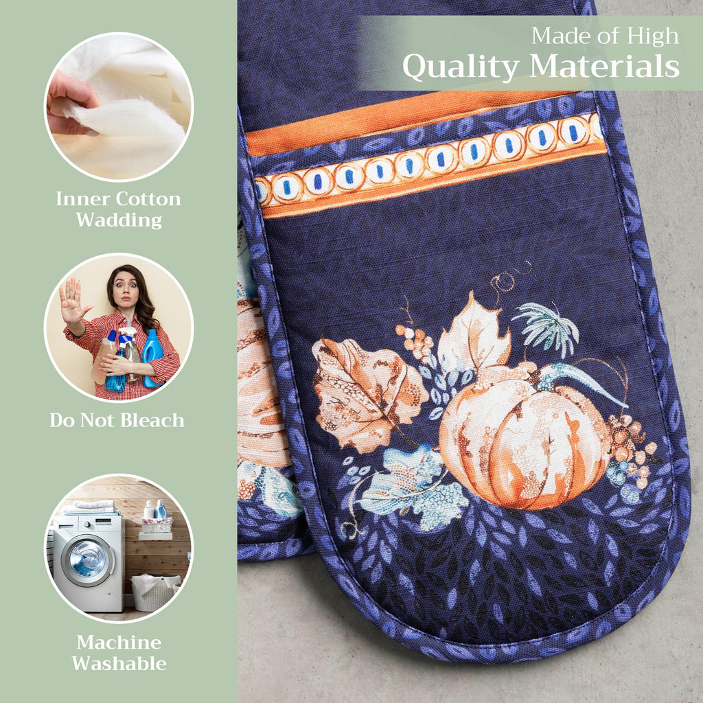Pumpkin Blues Double Oven Mitts