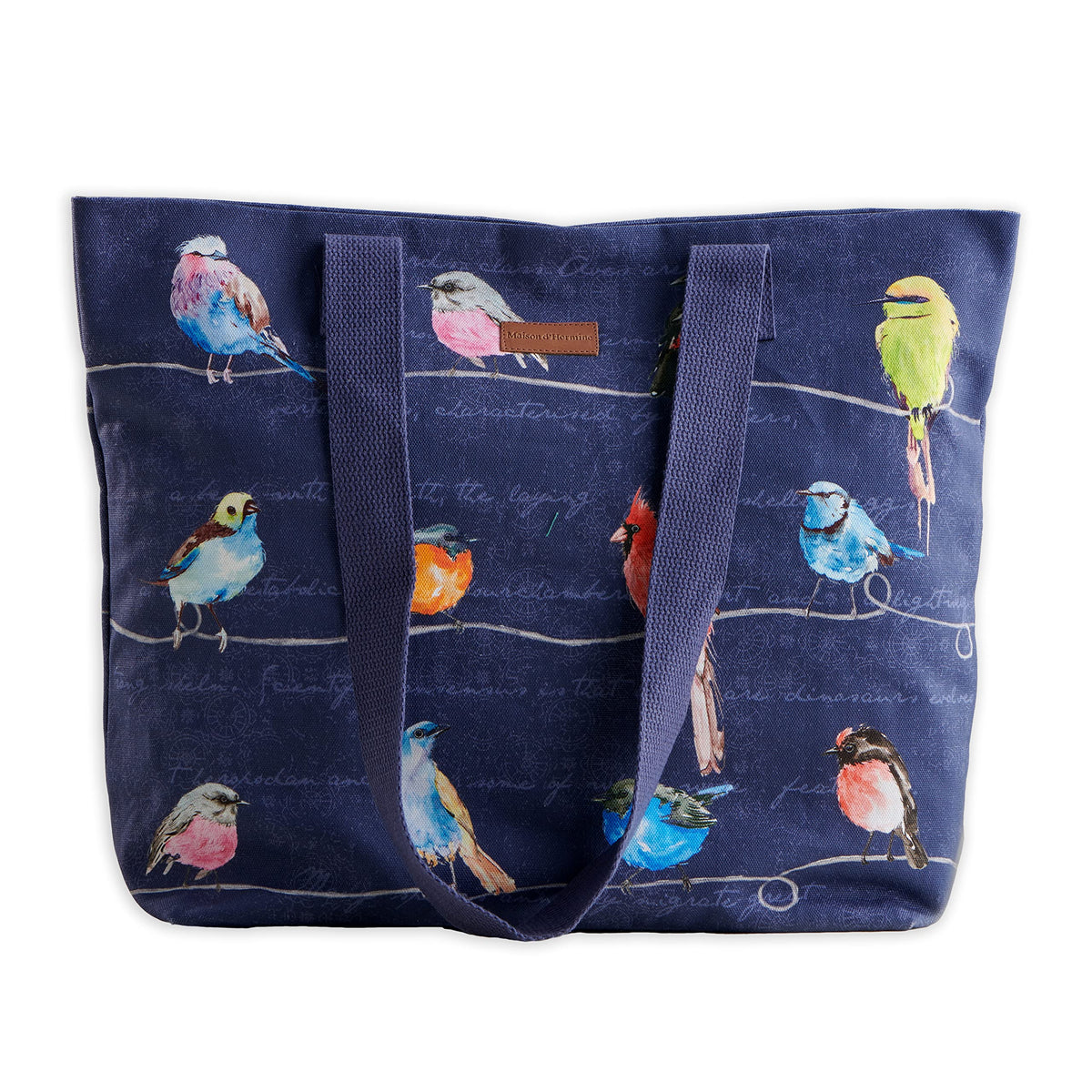 Birdies on Wire Canvas Tote Bags