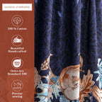 Pumpkin Blues Kitchen Curtains