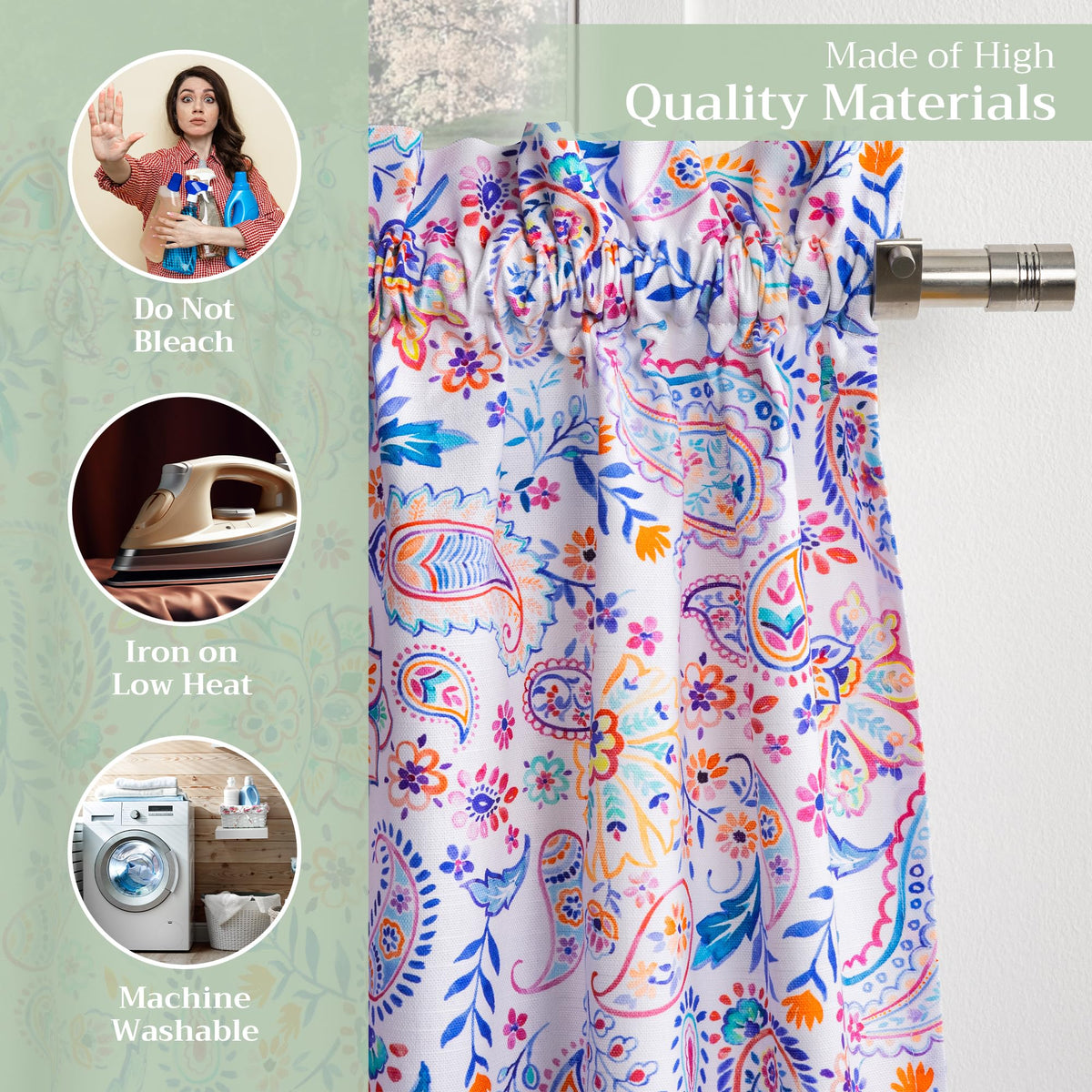 Indian Floral Kitchen Curtains