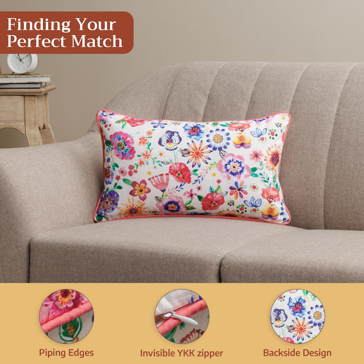 Happy Florals Throw Pillow Covers