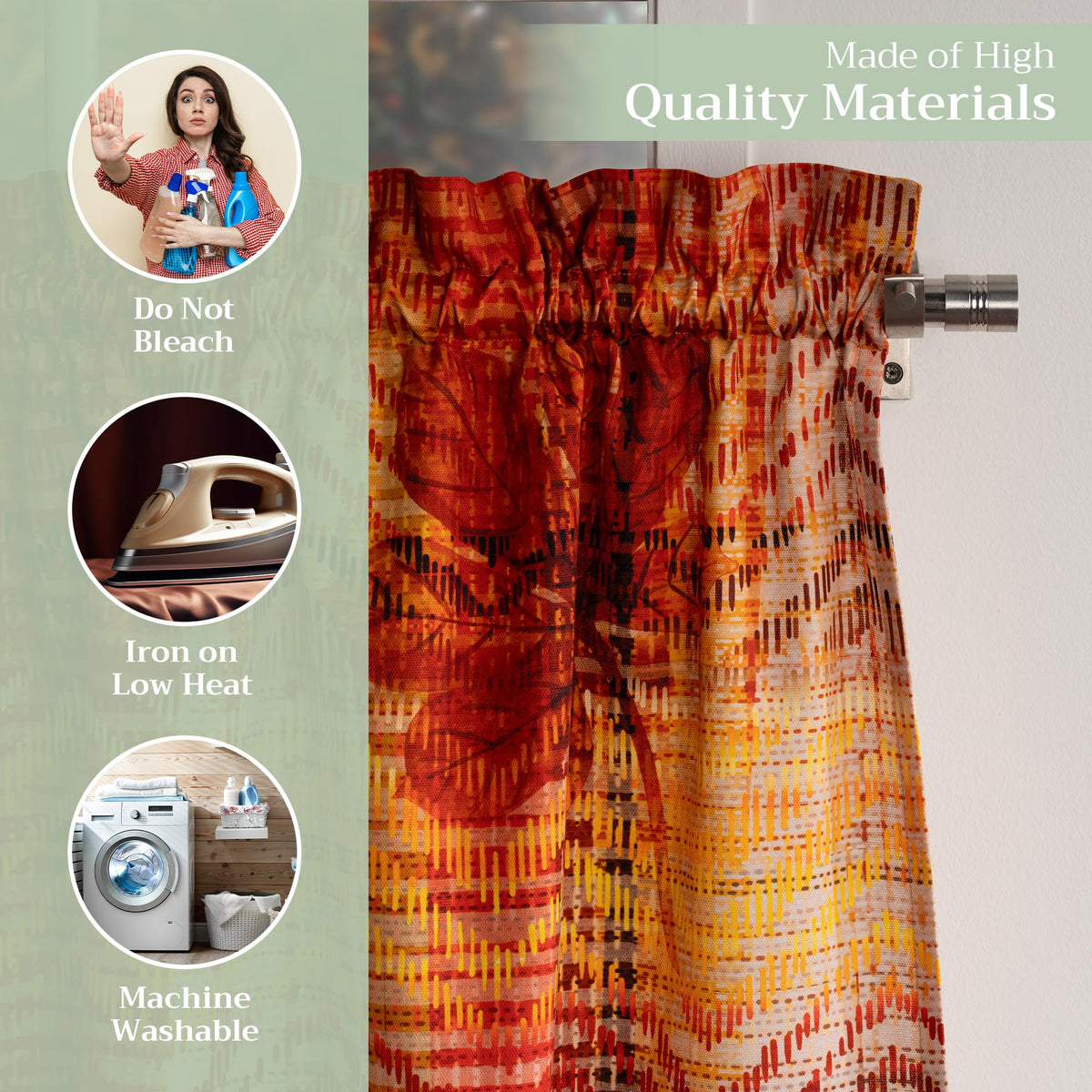 Thanksgiving Tartan Kitchen Curtains