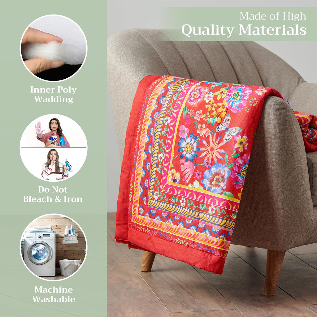 Happy Florals Throw Blankets
