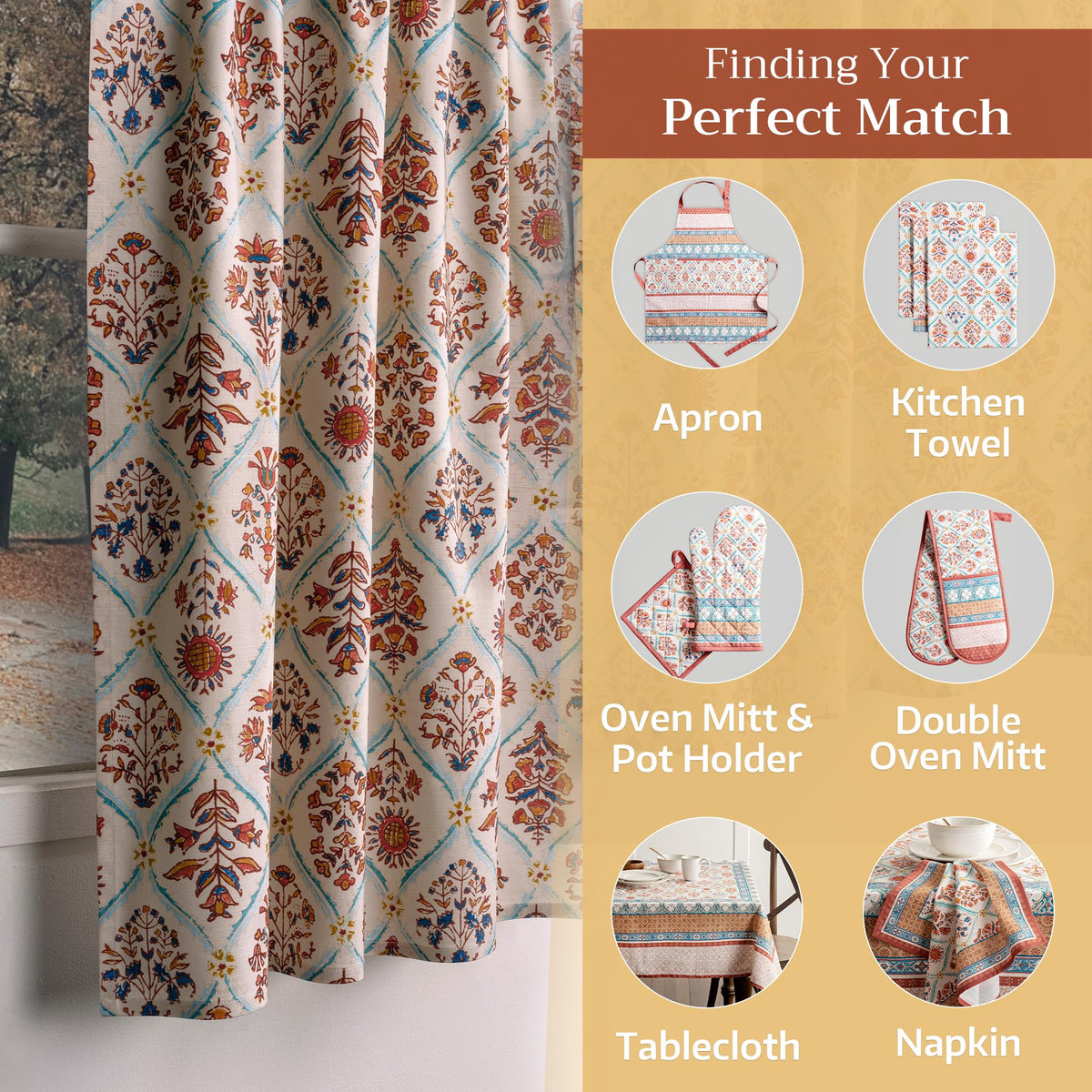 Romane Kitchen Curtains
