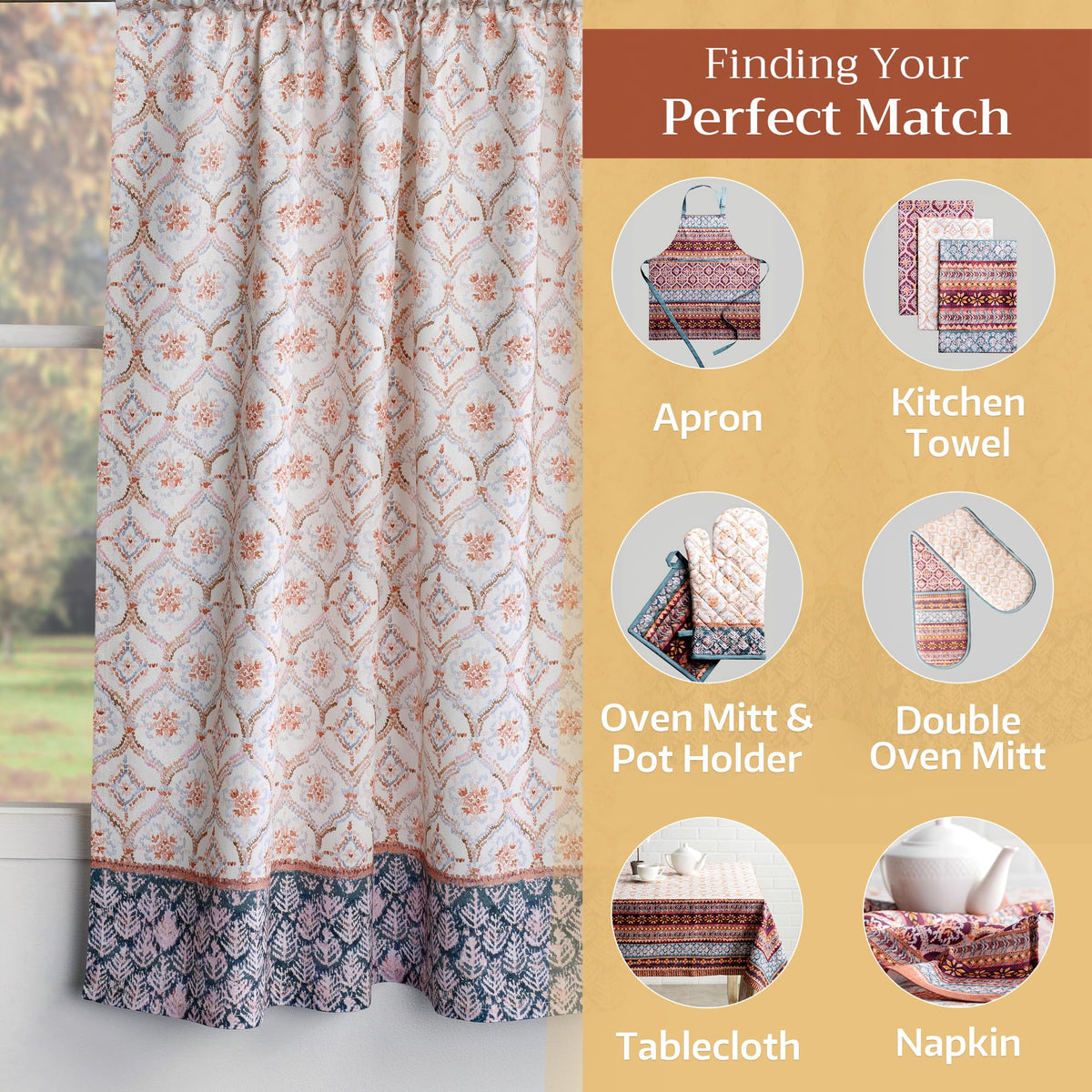 Fair Isle Kitchen Curtains