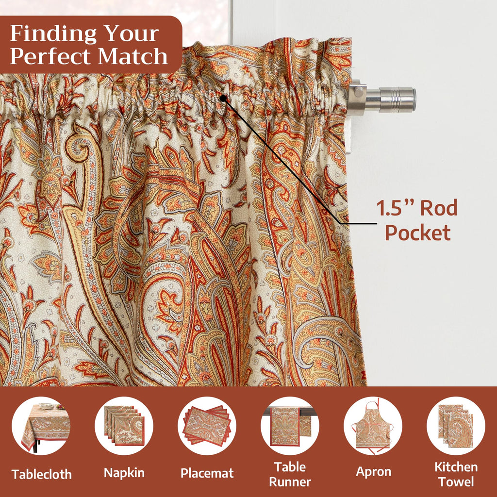 Kashmir paisley Kitchen Curtains