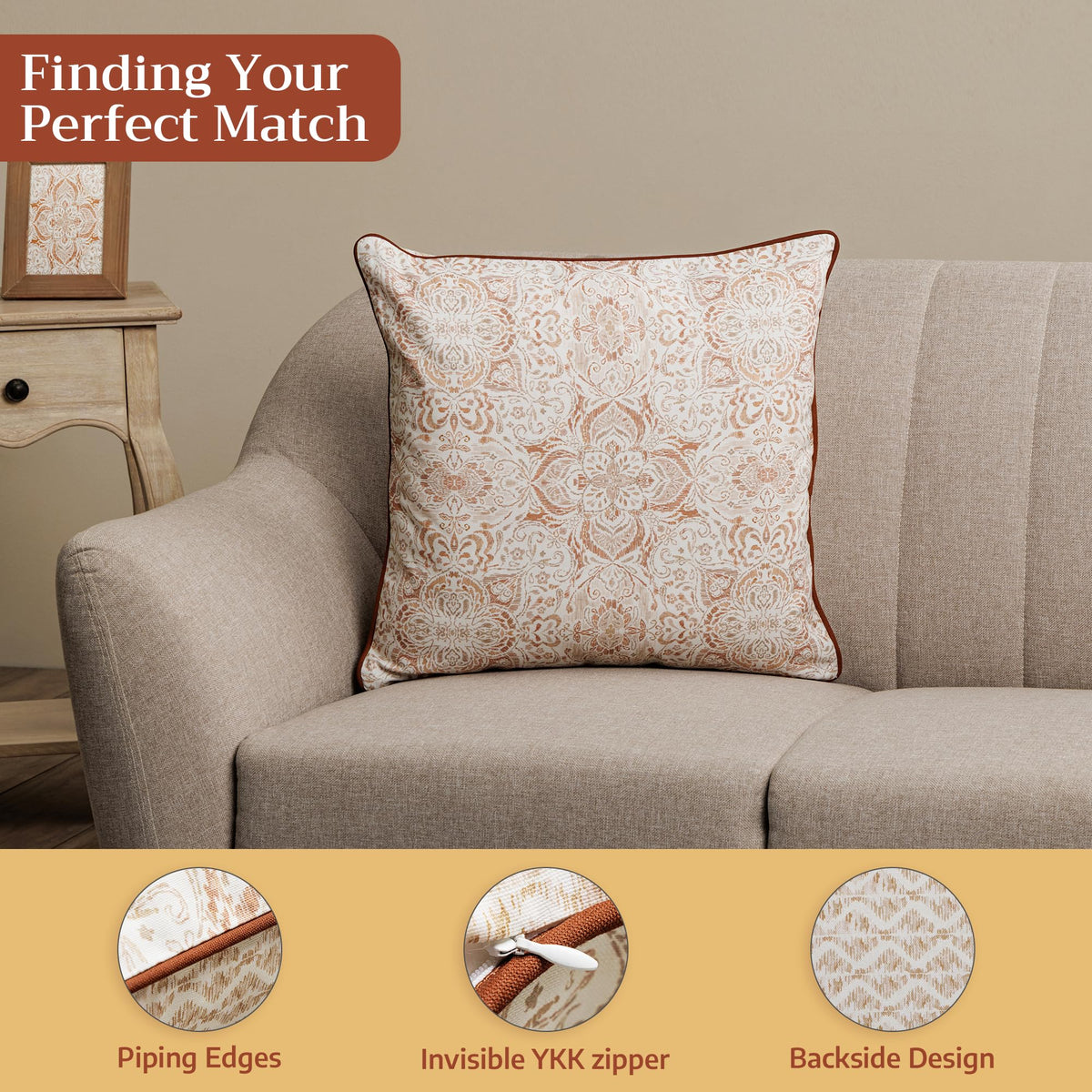 Damask Throw Pillow Covers