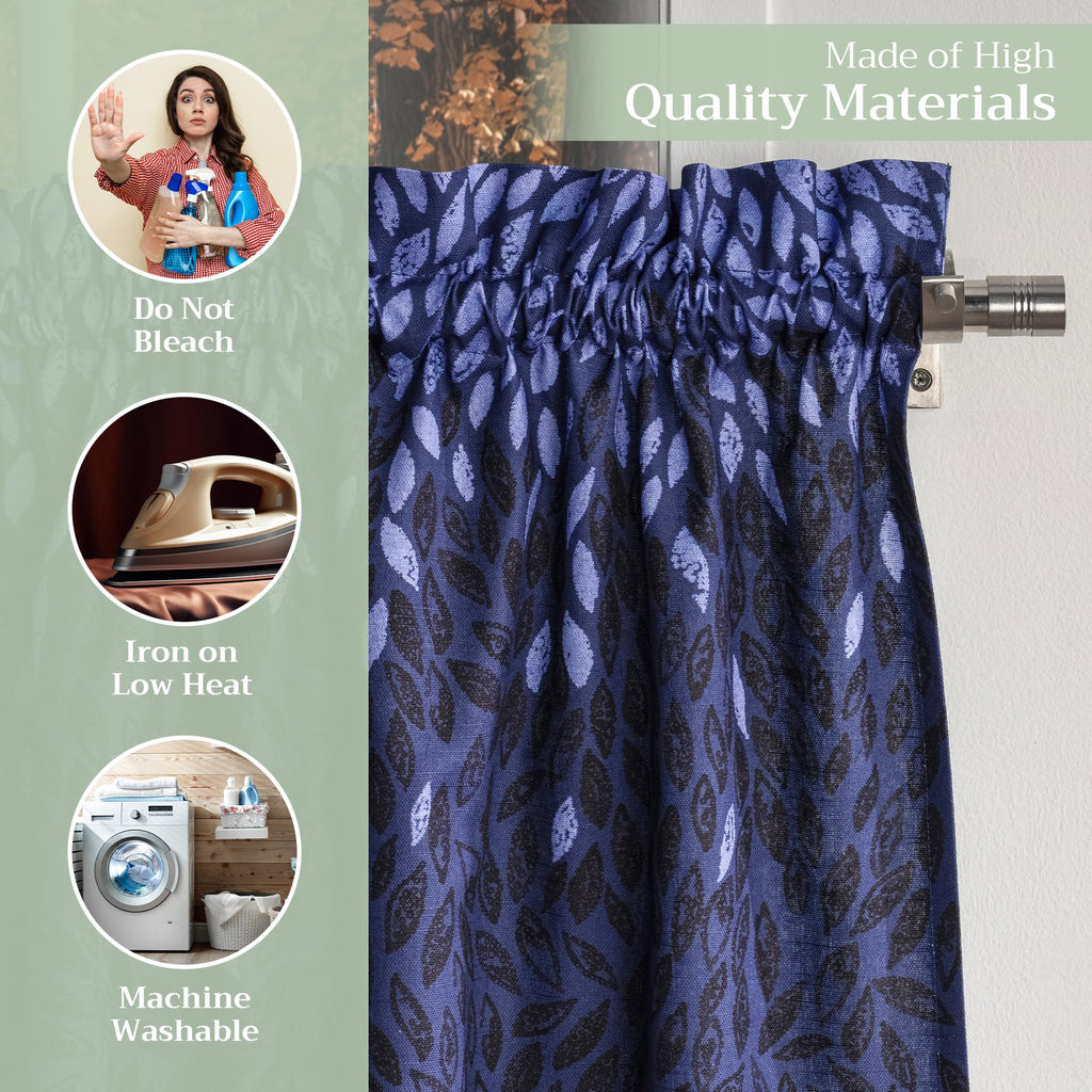 Pumpkin Blues Kitchen Curtains