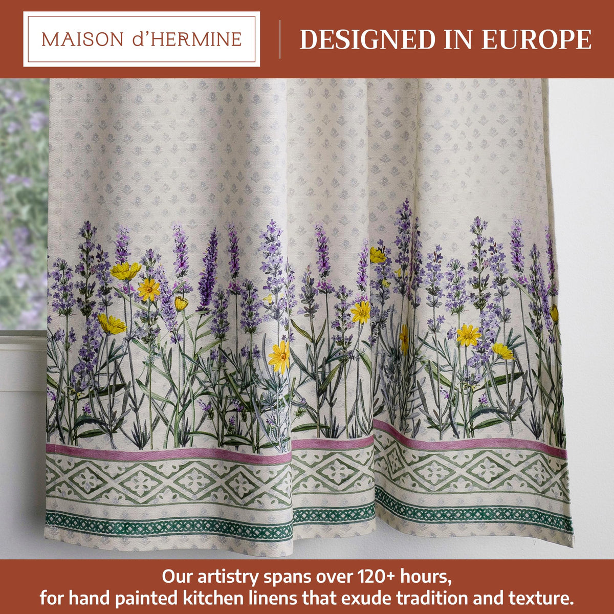 Fanny Lavender Kitchen Curtains