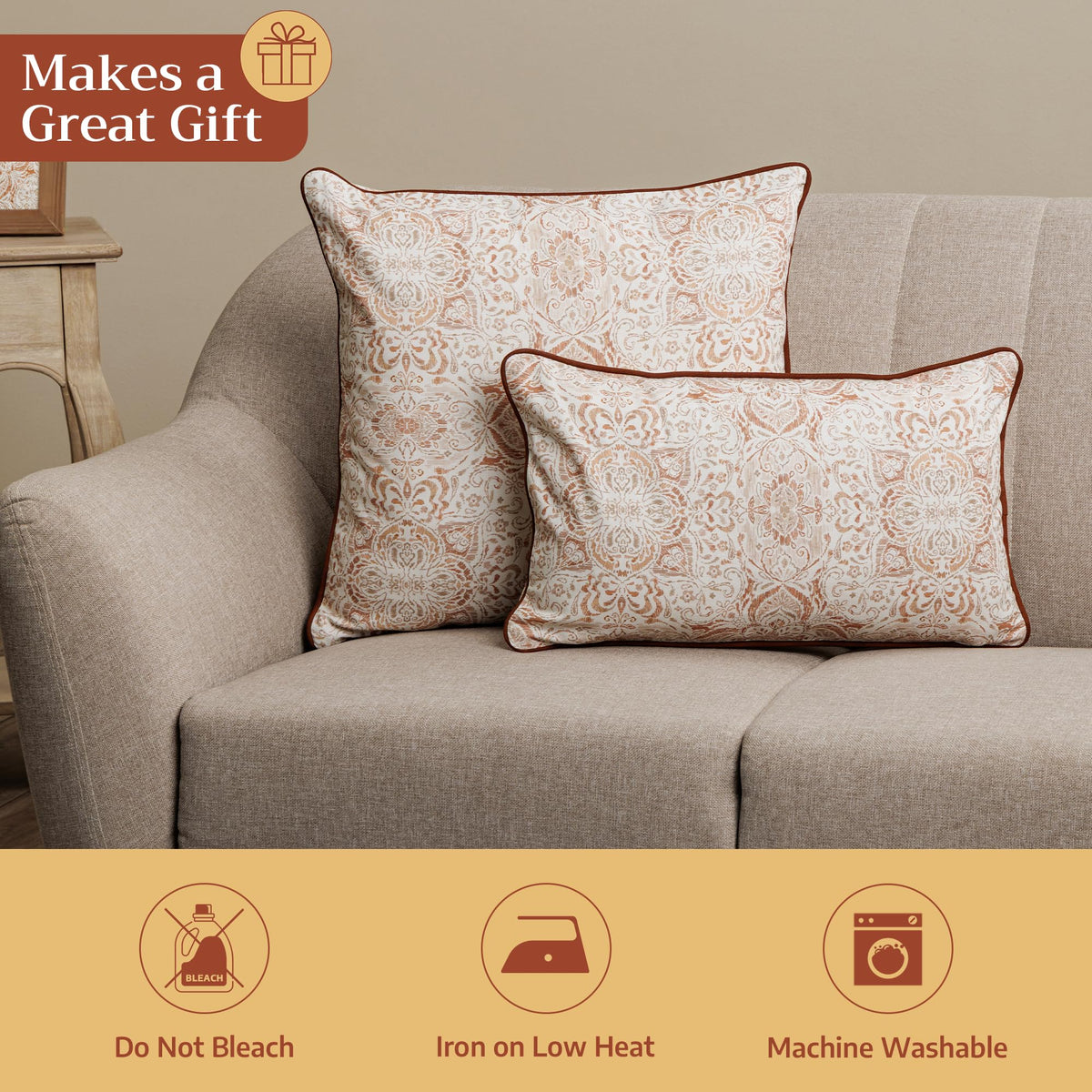 Damask Throw Pillow Covers