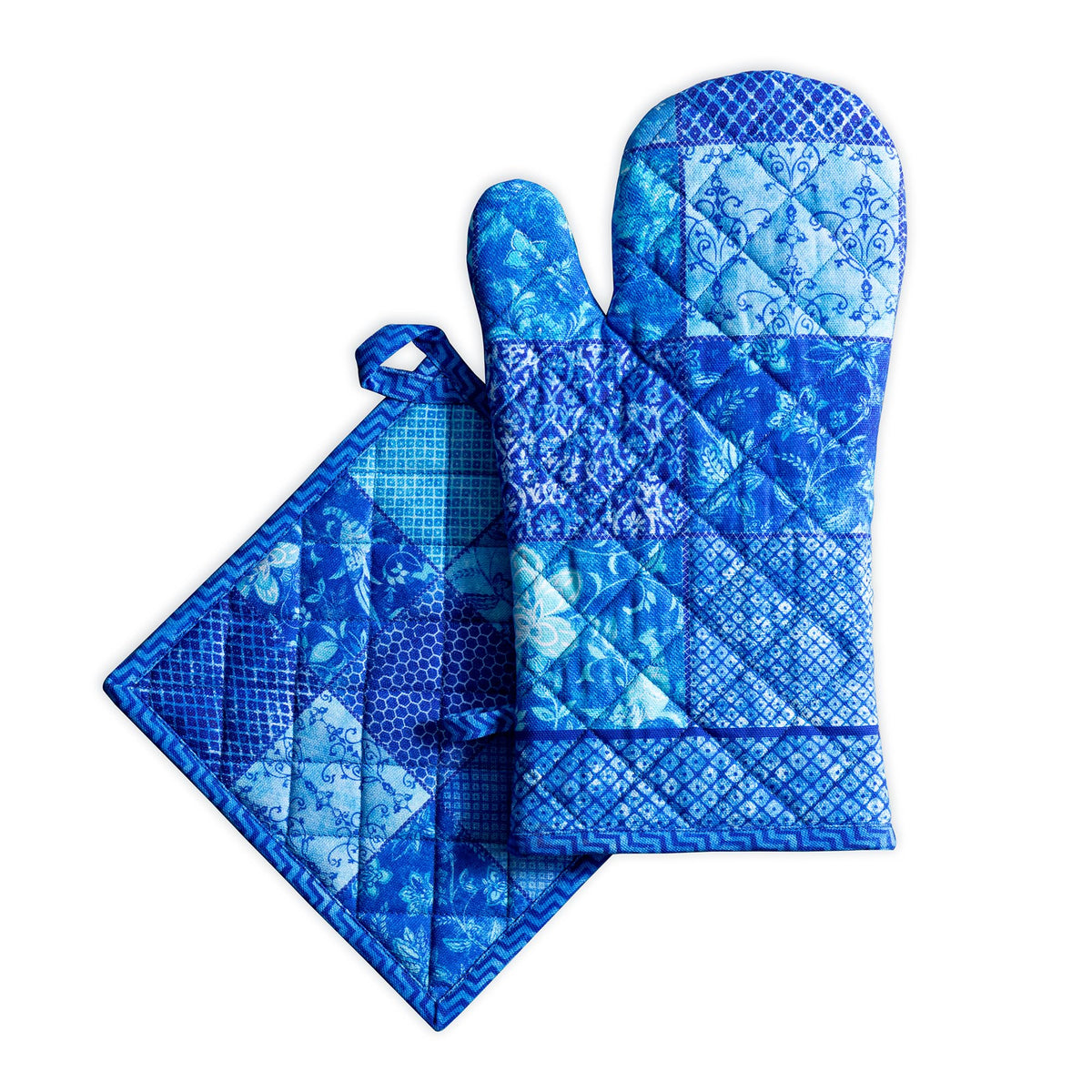 Indigo Love Oven Mitts + Pot Holders