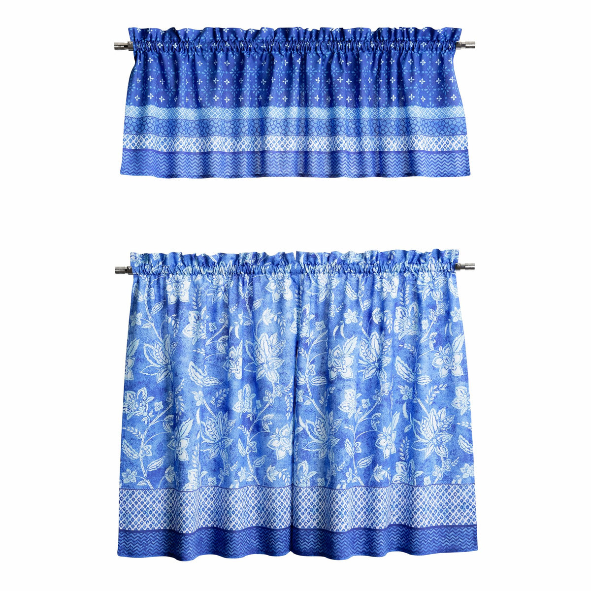 Indigo Love Kitchen Curtains