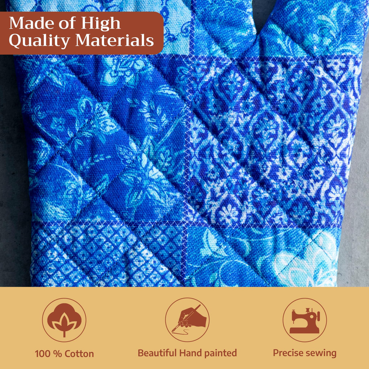 Indigo Love Oven Mitts