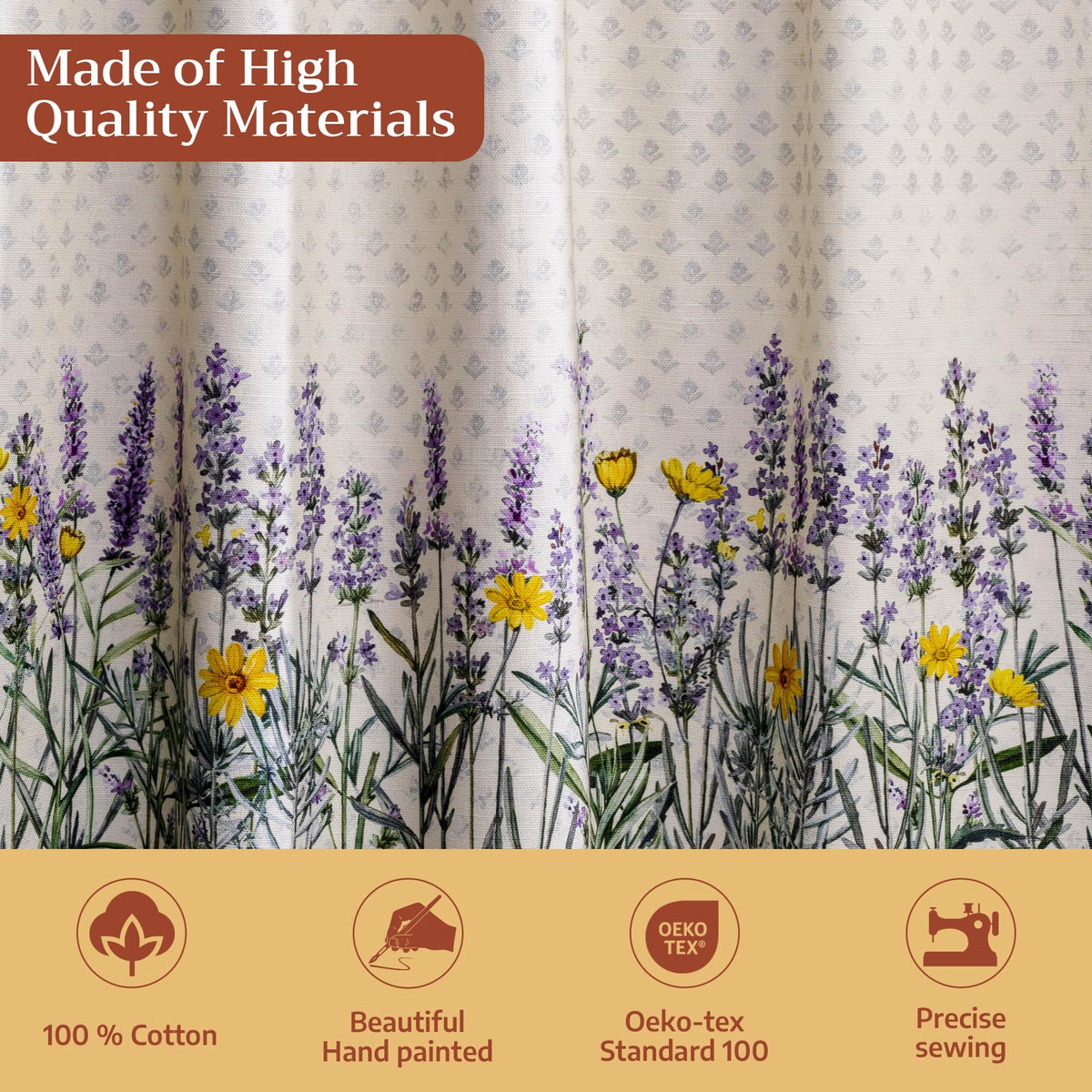 Fanny Lavender Kitchen Curtains