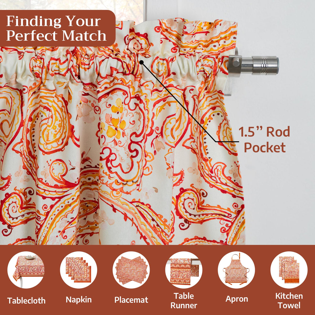 Palatial Paisley Kitchen Curtains
