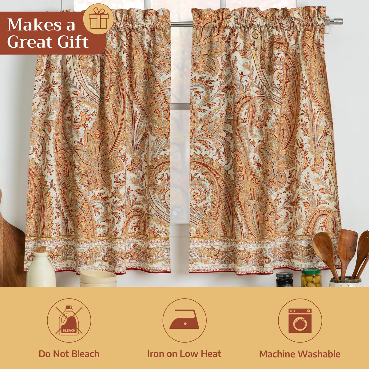 Kashmir paisley Kitchen Curtains