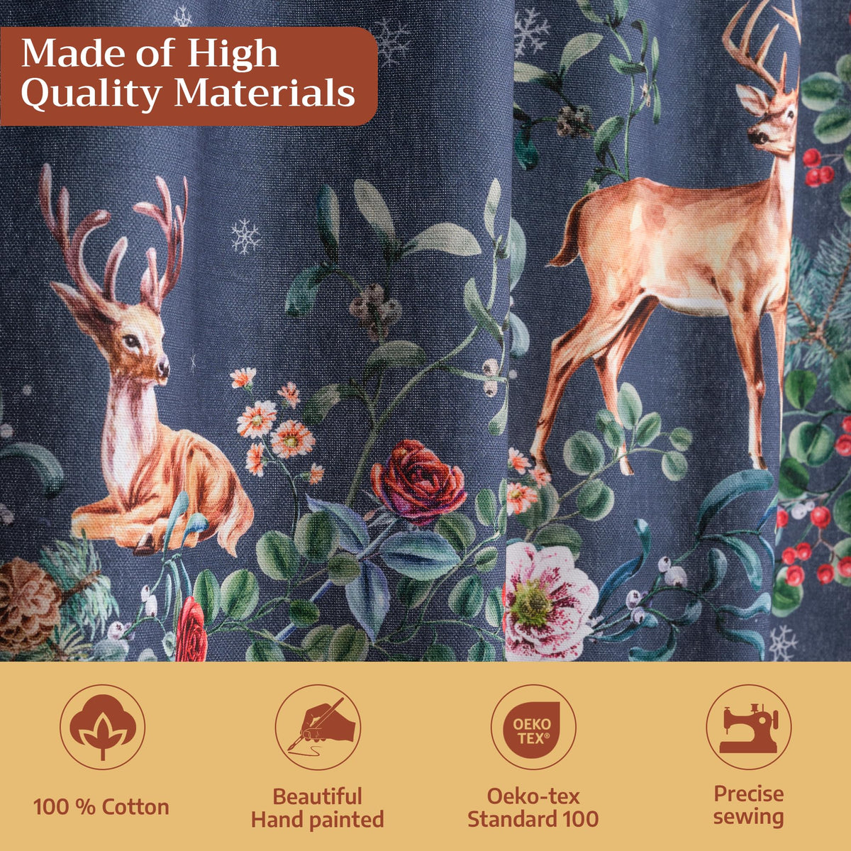 Christmas Joy Kitchen Curtains