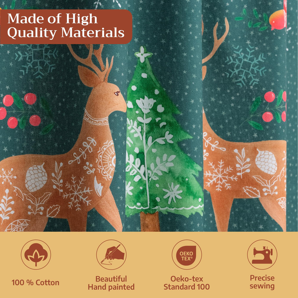 Hygge Christmas Kitchen Curtains