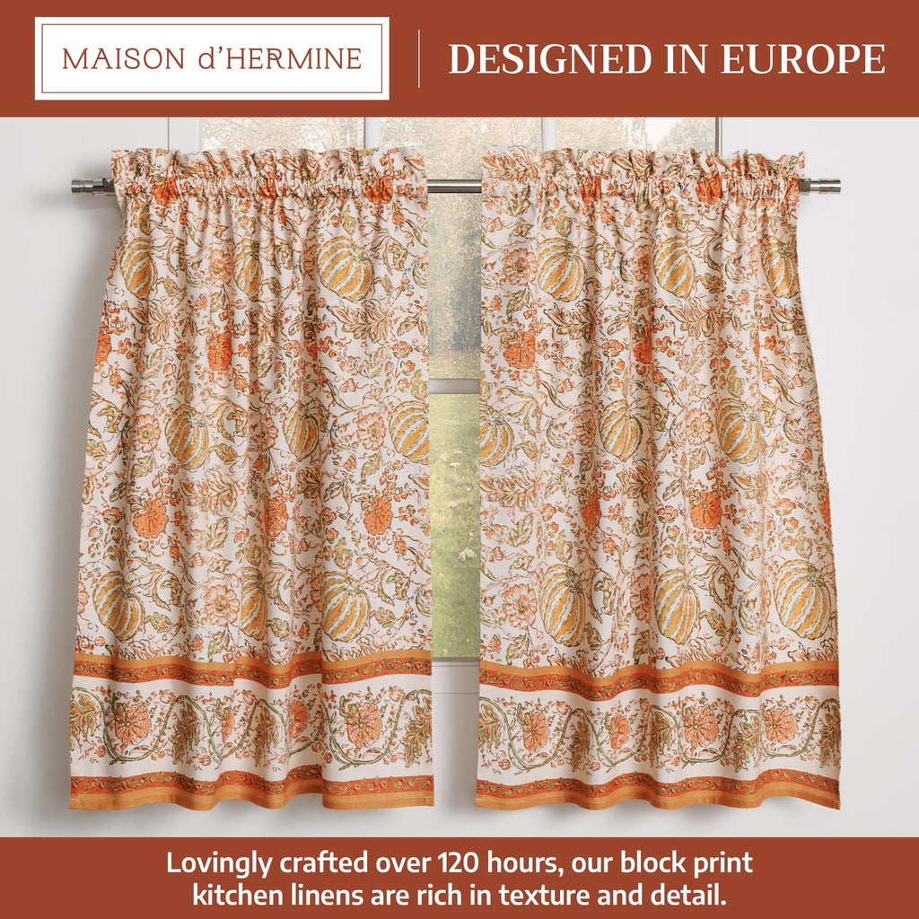 Pumpkin Spice Kitchen Curtains