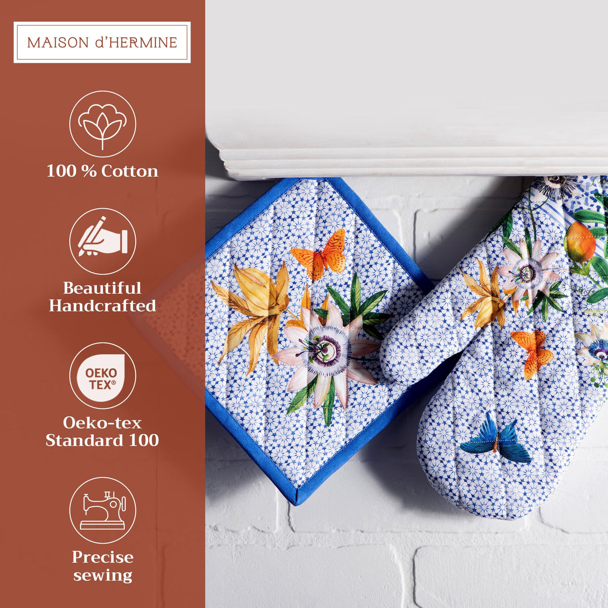 Passiflora Oven Mitts + Pot Holders