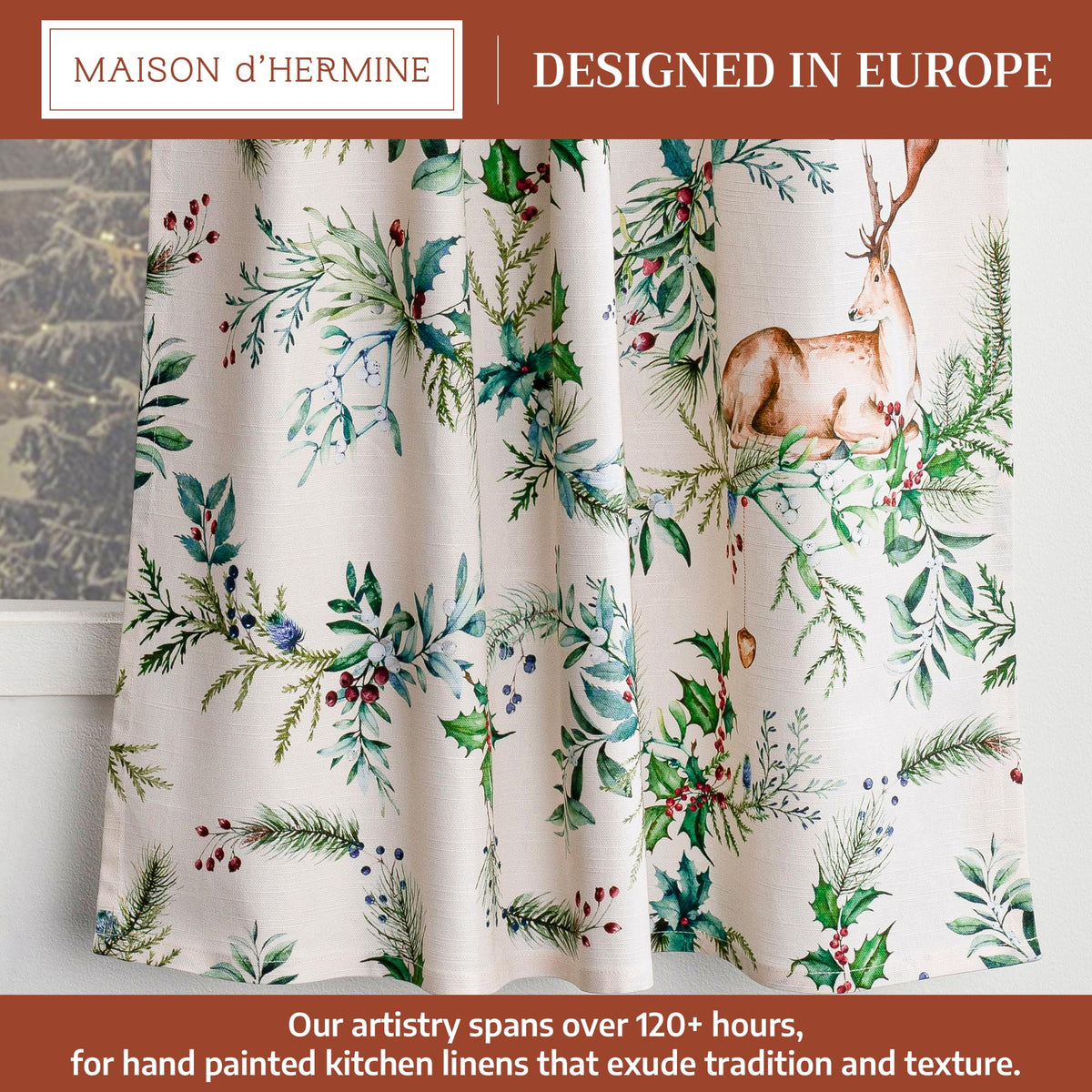Holly Time Kitchen Curtains