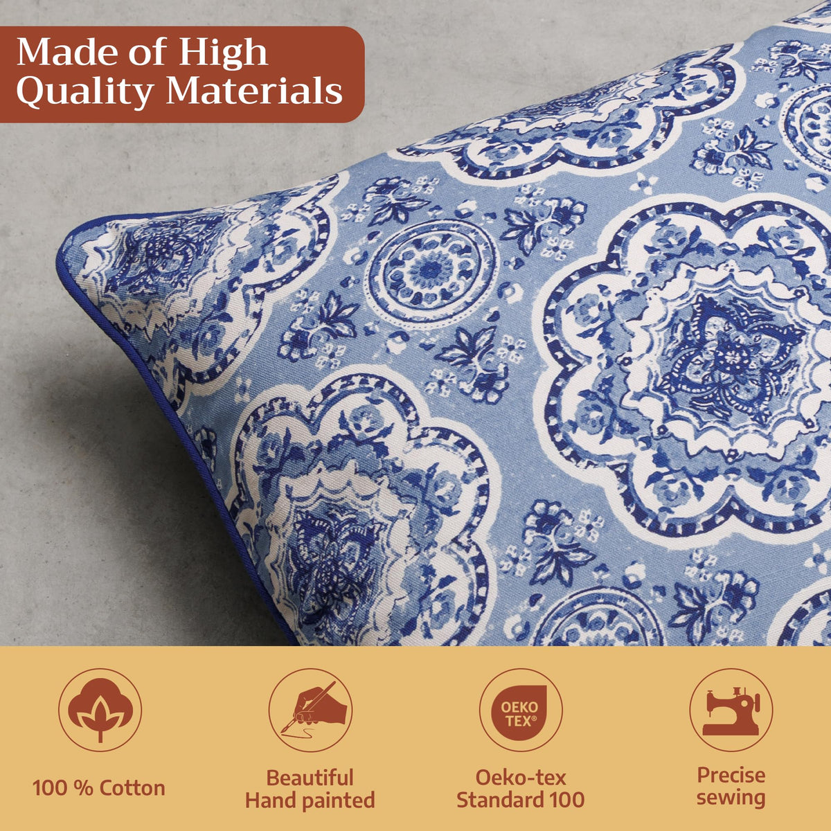 Melodie Bleue Throw Pillow Covers