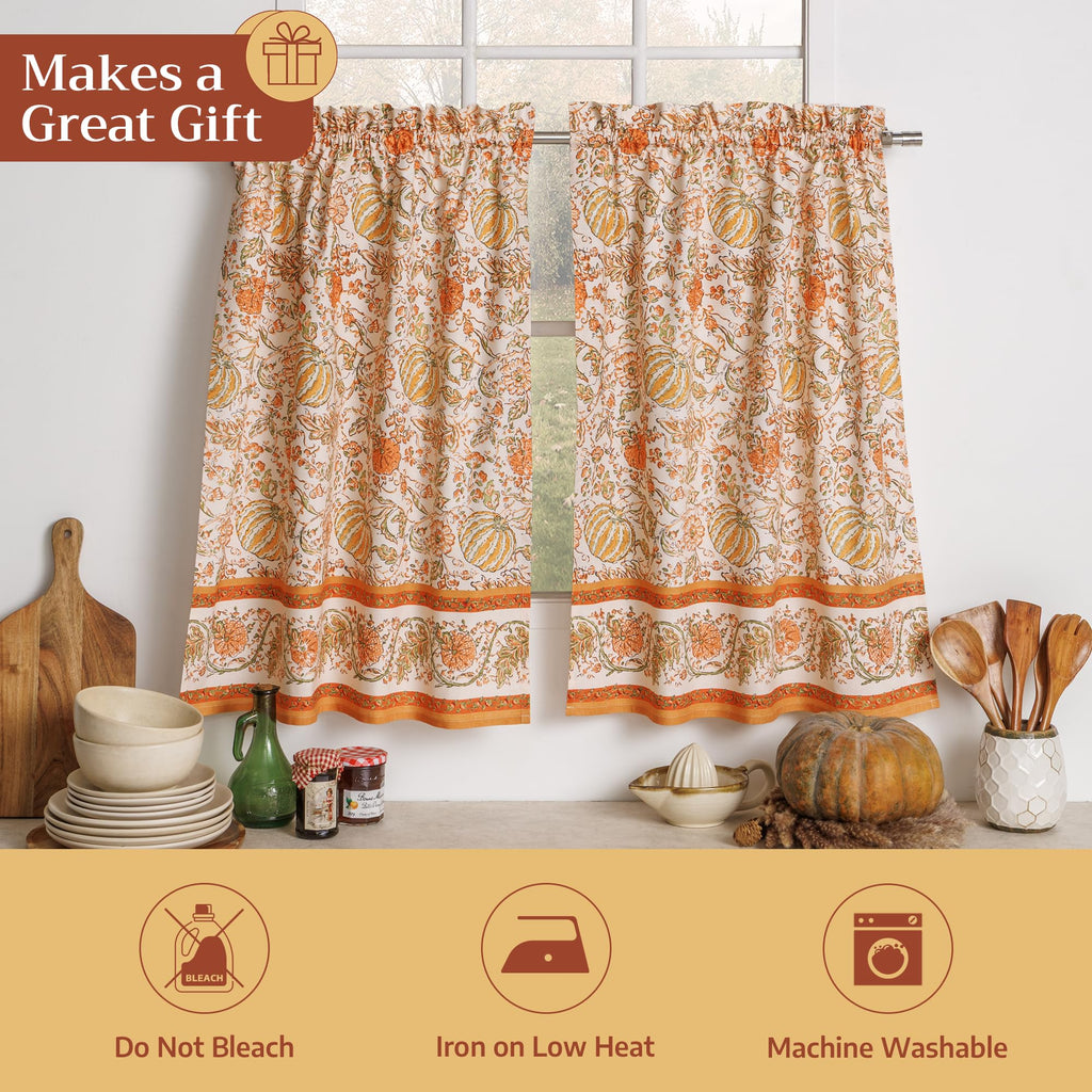 Pumpkin Spice Kitchen Curtains