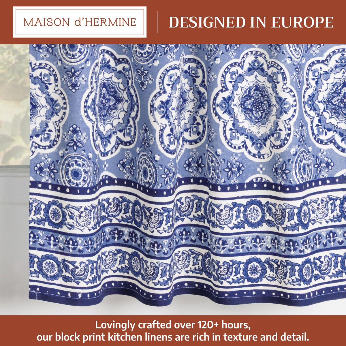 Melodie Bleue Kitchen Curtains